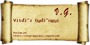 Vitéz Gyöngyi névjegykártya